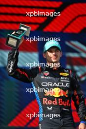 Max Verstappen (NLD) Red Bull Racing celebrates his second position on the podium. 05.05.2024. Formula 1 World Championship, Rd 6, Miami Grand Prix, Miami, Florida, USA, Race Day.