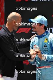 (L to R): Zinedine Zidane (FRA) Football Manager and Alpine Ambassador with second placed Charles Leclerc (MON) Ferrari in parc ferme. 04.05.2024. Formula 1 World Championship, Rd 6, Miami Grand Prix, Miami, Florida, USA, Sprint and Qualifying Day.