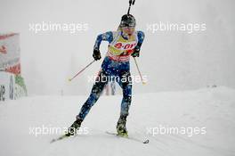 10.12.2010, Hochfilzen, Austria (AUT): Kaisa Maekaeraeinen (FIN), Fischer, Rottefella, Leki, Odlo - IBU world cup biathlon, sprint women, Hochfilzen (AUT). www.xpb.cc. © Manzoni/xpb.cc. Every downloaded picture is fee-liable.