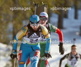 16.12.2010, Pokljuka, Slovenia (SLO): Marina Lebedeva (KAZ), Atomic, Salomon, Swix - IBU world cup biathlon, individual women, Pokljuka (SLO). www.xpb.cc. Â© Miko/xpb.cc. Every downloaded picture is fee-liable.