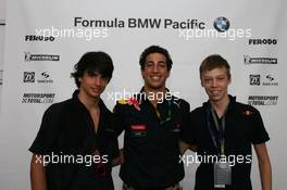 04.04.2010 Sepang, Malaysia  Carlos Sainz Jr. (ESP), Euroiternational with  Daniel Ricciardo (AUS) Test Driver, Red Bull Racing  and Daniil Kvyat (RUS), Euroiternational  - race 2 - Formula BMW Pacific 2010, Rd 1, Malaysia
