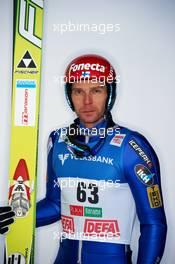 25.11.2010, Kuusamo, Finland (FIN): Janne Ahonen (FIN), Fischer  - FIS world cup ski jumping, training, Kuusamo (FIN). www.xpb.cc. Â© Felgenhauer/xpb.cc. Every downloaded picture is fee-liable.