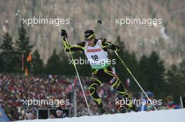 12.01.2011, Ruhpolding, Germany (GER): Vincent Jay (FRA), Fischer, Rottefella, OneWay - IBU world cup biathlon, individual men, Ruhpolding (GER). www.xpb.cc. © Manzoni/xpb.cc. Every downloaded picture is fee-liable.
