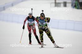 13.01.2011, Ruhpolding, Germany (GER): Anais Bescond (FRA), Madshus, Rottefella, Swix, OneWay - IBU world cup biathlon, individual women, Ruhpolding (GER). www.xpb.cc. © Manzoni/xpb.cc. Every downloaded picture is fee-liable.