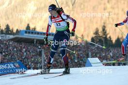16.01.2011, Ruhpolding, Germany (GER): Sara Studebaker (USA), Rossignol, Rottefella, Exel, adidas  - IBU world cup biathlon, pursuit women, Ruhpolding (GER). www.xpb.cc. © Manzoni/xpb.cc. Every downloaded picture is fee-liable.