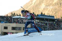 16.01.2011, Ruhpolding, Germany (GER): Haley Johnson (USA), Rossignol, Rottefella, Exel, adidas - IBU world cup biathlon, pursuit women, Ruhpolding (GER). www.xpb.cc. © Manzoni/xpb.cc. Every downloaded picture is fee-liable.