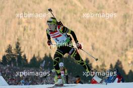 16.01.2011, Ruhpolding, Germany (GER): Marie Laure Brunet (FRA), Rossignol, Rottefella, Swix - IBU world cup biathlon, pursuit women, Ruhpolding (GER). www.xpb.cc. © Manzoni/xpb.cc. Every downloaded picture is fee-liable.