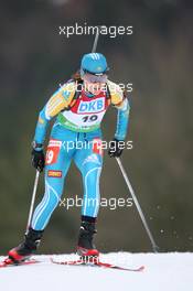 15.01.2011, Ruhpolding, Germany (GER): Marina Lebedeva (KAZ), Atomic, Salomon, Swix - IBU world cup biathlon, sprint women, Ruhpolding (GER). www.xpb.cc. © Manzoni/xpb.cc. Every downloaded picture is fee-liable.