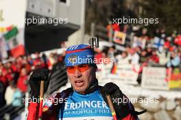22.01.2011, Antholz, Italy (ITA): Anton Shipulin (RUS), Madshus, Rottefella, adidas - IBU world cup biathlon, mass men, Antholz (ITA). www.xpb.cc. © Manzoni/xpb.cc. Every downloaded picture is fee-liable.