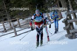 22.01.2011, Antholz, Italy (ITA): Simon Eder (AUT), Fischer, Rottefella, Swix - IBU world cup biathlon, mass men, Antholz (ITA). www.xpb.cc. © Manzoni/xpb.cc. Every downloaded picture is fee-liable.