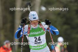 23.01.2011, Antholz, Italy (ITA): Eveli Saue (EST), Madshus, Rottefella - IBU world cup biathlon, mass women, Antholz (ITA). www.xpb.cc. © Manzoni/xpb.cc. Every downloaded picture is fee-liable.