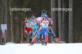 23.01.2011, Antholz, Italy (ITA): Anton Shipulin (RUS), Madshus, Rottefella, adidas - IBU world cup biathlon, relay men, Antholz (ITA). www.xpb.cc. © Manzoni/xpb.cc. Every downloaded picture is fee-liable.