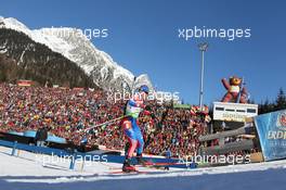 22.01.2011, Antholz, Italy (ITA): Natalia Guseva (RUS), Atomic, KV+, adidas - IBU world cup biathlon, relay women, Antholz (ITA). www.xpb.cc. © Manzoni/xpb.cc. Every downloaded picture is fee-liable.