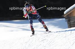 22.01.2011, Antholz, Italy (ITA): Sara Studebaker (USA), Rossignol, Rottefella, Exel, adidas  - IBU world cup biathlon, relay women, Antholz (ITA). www.xpb.cc. © Manzoni/xpb.cc. Every downloaded picture is fee-liable.