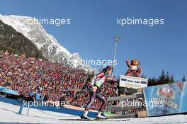 22.01.2011, Antholz, Italy (ITA): Ji-Hee Mun (KOR), Fischer, Salomon, Leki  - IBU world cup biathlon, relay women, Antholz (ITA). www.xpb.cc. © Manzoni/xpb.cc. Every downloaded picture is fee-liable.