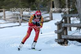 22.01.2011, Antholz, Italy (ITA): Chunli Wang (CHN), Fischer, Salomon, Swix, adidas  - IBU world cup biathlon, relay women, Antholz (ITA). www.xpb.cc. © Manzoni/xpb.cc. Every downloaded picture is fee-liable.