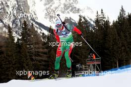 20.01.2011, Antholz, Italy (ITA): Evgeny Abramenko (BLR), Fischer, Rottefella, Swix - IBU world cup biathlon, sprint men, Antholz (ITA). www.xpb.cc. © Manzoni/xpb.cc. Every downloaded picture is fee-liable.