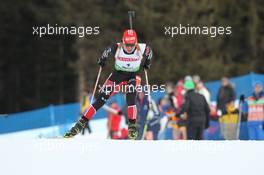 21.01.2011, Antholz, Italy (ITA): Andrea Henkel (GER), Fischer, Rottefella, Exel, adidas, Toko - IBU world cup biathlon, sprint women, Antholz (ITA). www.xpb.cc. © Manzoni/xpb.cc. Every downloaded picture is fee-liable.