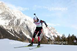 21.01.2011, Antholz, Italy (ITA): Tina Bachmann (GER), Fischer, Rottefella, Swix, adidas  - IBU world cup biathlon, sprint women, Antholz (ITA). www.xpb.cc. © Manzoni/xpb.cc. Every downloaded picture is fee-liable.