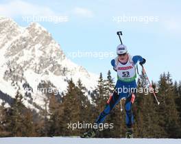 21.01.2011, Antholz, Italy (ITA): Mari Laukkanen (FIN), Fischer, Rottefella, Exel - IBU world cup biathlon, sprint women, Antholz (ITA). www.xpb.cc. © Manzoni/xpb.cc. Every downloaded picture is fee-liable.