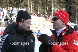 21.01.2011, Antholz, Italy (ITA): Matthias Remund (SUI), Director of BASPO and Markus Regli (SUI), head of biathlon Switzerland - IBU world cup biathlon, sprint women, Antholz (ITA). www.xpb.cc. © Manzoni/xpb.cc. Every downloaded picture is fee-liable.