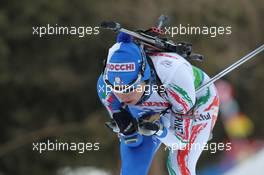 21.01.2011, Antholz, Italy (ITA): Michaela Ponza (ITA), Fischer, Rottefella, Rossignol, Swix - IBU world cup biathlon, sprint women, Antholz (ITA). www.xpb.cc. © Manzoni/xpb.cc. Every downloaded picture is fee-liable.