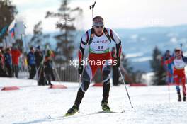 19.03.2011, Holmenkollen, Norway (NOR): Simon Eder (AUT), Fischer, Rottefella, Swix - IBU world cup biathlon, pursuit men, Holmenkollen (NOR). www.xpb.cc. © Manzoni/xpb.cc. Every downloaded picture is fee-liable.