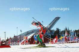 19.03.2011, Holmenkollen, Norway (NOR): Darya Domracheva (BLR), Fischer, Rottefella, Swix - IBU world cup biathlon, pursuit women, Holmenkollen (NOR). www.xpb.cc. © Manzoni/xpb.cc. Every downloaded picture is fee-liable.