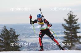 17.03.2011, Holmenkollen, Norway (NOR): Michael Greis (GER), Madshus, Rottefella, OneWay, adidas - IBU world cup biathlon, sprint men, Holmenkollen (NOR). www.xpb.cc. © Manzoni/xpb.cc. Every downloaded picture is fee-liable.