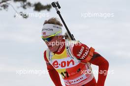 17.03.2011, Holmenkollen, Norway (NOR): Tarjei Boe (NOR), Fischer, Rottefella, Swix, ODLO - IBU world cup biathlon, sprint men, Holmenkollen (NOR). www.xpb.cc. © Manzoni/xpb.cc. Every downloaded picture is fee-liable.