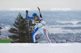 17.03.2011, Holmenkollen, Norway (NOR): Lukas Hofer (ITA), Rossignol, Rottefella, Exel - IBU world cup biathlon, sprint men, Holmenkollen (NOR). www.xpb.cc. © Manzoni/xpb.cc. Every downloaded picture is fee-liable.