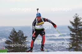 17.03.2011, Holmenkollen, Norway (NOR): Michael Greis (GER), Madshus, Rottefella, OneWay, adidas - IBU world cup biathlon, sprint men, Holmenkollen (NOR). www.xpb.cc. © Manzoni/xpb.cc. Every downloaded picture is fee-liable.