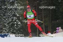 08.03.2011, Khanty-Mansiysk, Russia (RUS): Krasimir Anev (BUL), Fischer, Rottefella, Alpina, Leki - IBU world championships biathlon, individual men, Khanty-Mansiysk (RUS). www.xpb.cc. © Manzoni/xpb.cc. Every downloaded picture is fee-liable.