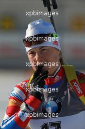 12.03.2011, Khanty-Mansiysk, Russia (RUS): Ekaterina Yurlova (RUS), Fischer, Rottefella, Swix - IBU world championships biathlon, mass women, Khanty-Mansiysk (RUS). www.xpb.cc. © Manzoni/xpb.cc. Every downloaded picture is fee-liable.
