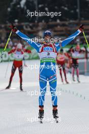 06.03.2011, Khanty-Mansiysk, Russia (RUS): Martin Fourcade (FRA), Rossignol, Rottefella, OneWay, Odlo - IBU world championships biathlon, pursuit men, Khanty-Mansiysk (RUS). www.xpb.cc. © Manzoni/xpb.cc. Every downloaded picture is fee-liable.