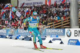 11.03.2011, Khanty-Mansiysk, Russia (RUS): Serhiy Semenov (UKR), Fischer, Rottefella, Alpina, Swix - IBU world championships biathlon, relay men, Khanty-Mansiysk (RUS). www.xpb.cc. © Manzoni/xpb.cc. Every downloaded picture is fee-liable.