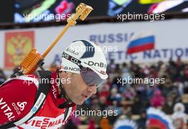 03.03.2011, Khanty-Mansiysk, Russia (RUS): Ole Einar Bjoerndalen (NOR), Madshus, Rottefella, Odlo - IBU world championships biathlon, relay mixed, Khanty-Mansiysk (RUS). www.xpb.cc. © Miko/xpb.cc. Every downloaded picture is fee-liable.