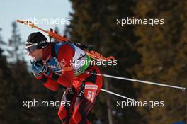 05.03.2011, Khanty-Mansiysk, Russia (RUS): Ole Einar Bjoerndalen (NOR), Madshus, Rottefella, Odlo - IBU world championships biathlon, sprint men, Khanty-Mansiysk (RUS). www.xpb.cc. © Manzoni/xpb.cc. Every downloaded picture is fee-liable.