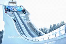 01.01.2011, Garmisch, Germany (GER): Fischer athletes on the inrun - FIS world cup ski jumping, four hills tournament, individual HS140, Garmisch (GER). www.xpb.cc. Â© Felgenhauer/xpb.cc. Every downloaded picture is fee-liable.