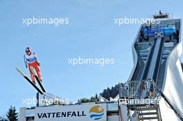 01.01.2011, Garmisch, Germany (GER): Jan Matura (CZE), Fischer, leaving the table - FIS world cup ski jumping, four hills tournament, individual HS140, Garmisch (GER). www.xpb.cc. Â© Felgenhauer/xpb.cc. Every downloaded picture is fee-liable.