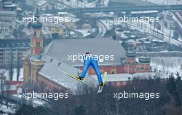 03.01.2011, Innsbruck, Austria (AUT): Michael Neumayer (GER), Fischer, flying above Innsbruck  - FIS world cup ski jumping, four hills tournament, individual HS130, Innsbruck (AUT). www.xpb.cc. Â© Felgenhauer/xpb.cc. Every downloaded picture is fee-liable.