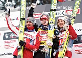 03.01.2011, Innsbruck, Austria (AUT): l-r: Adam Malysz (POL), Fischer, Thomas Morgenstern (AUT), Fischer, Tom Hilde (NOR), Fischer  - FIS world cup ski jumping, four hills tournament, individual HS130, Innsbruck (AUT). www.xpb.cc. Â© Felgenhauer/xpb.cc. Every downloaded picture is fee-liable.