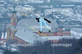 03.01.2011, Innsbruck, Austria (AUT): Anders Jacobsen (NOR), Fischer, flying above Innsbruck  - FIS world cup ski jumping, four hills tournament, individual HS130, Innsbruck (AUT). www.xpb.cc. Â© Felgenhauer/xpb.cc. Every downloaded picture is fee-liable.