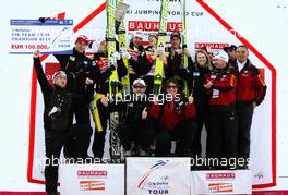 06.02.2011, Oberstdorf, Germany (GER): the winner of the overall team tour, team Austria  - FIS world cup ski jumping, team HS213, Oberstdorf (GER). www.xpb.cc. © Laiho/xpb.cc. Every downloaded picture is fee-liable.