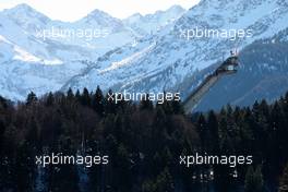 05.02.2011, Oberstdorf, Germany (GER):  the flying hill of Oberstdorf and the german Alps on the background - FIS world cup ski jumping, training, Oberstdorf (GER). www.xpb.cc. © Laiho/xpb.cc. Every downloaded picture is fee-liable.