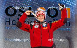 26.02.2011, Oslo, Norway (NOR):  Thomas Morgenstern (AUT), Fischer - FIS nordic world ski championships, ski jumping, individual HS106, Oslo (NOR). www.xpb.cc. © Laiho/xpb.cc. Every downloaded picture is fee-liable.