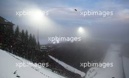 03.03.2011, Oslo, Norway (NOR):  fog over the stadium and a piece of blue sky - FIS nordic world ski championships, ski jumping, individual HS134, Oslo (NOR). www.xpb.cc. © Laiho/xpb.cc. Every downloaded picture is fee-liable.