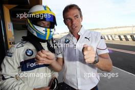 17.-18.09.2014. Valencia, Spain, BMW Motorsport Junior Program 2014 - Dirk Adorf explains to Victor Bouveng (SWE) testing the BMW M235i Racing and the FB02 - This image is copyright free for editorial use. © Copyright: BMW AG