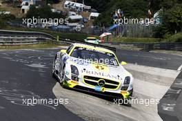 Harold Primat, Maximilian Götz #15 HTP Motorsport Mercedes-Benz SLS AMG GT3 19.06.2014. ADAC Zurich 24 Hours, Nurburgring, Germany