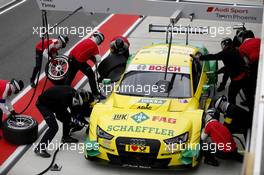 Pitstop, Mike Rockenfeller (GER) Audi Sport Team Phoenix Audi RS 5 DTM 11.07.2014, Moscow Raceway, Moscow, Russia, Friday.